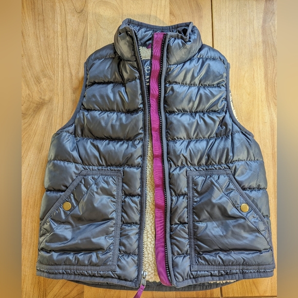 Crewcuts Everyday Navy Down-Filled Sherpa Vest Size 8 - Picture 2 of 6